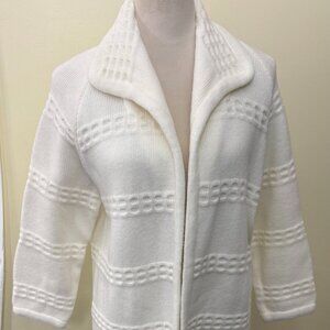 Zado Cream White Sweater Coat Cardigan Size Small Excellent Condition
